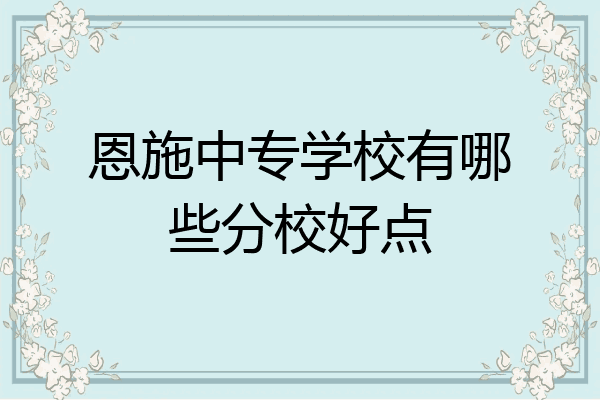 恩施中专学校有哪些分校好点
