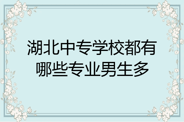 湖北中专学校都有哪些专业男生多