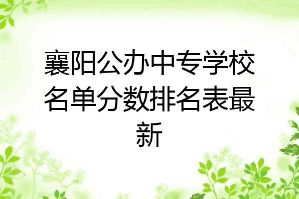 襄阳公办中专学校名单分数排名表最新
