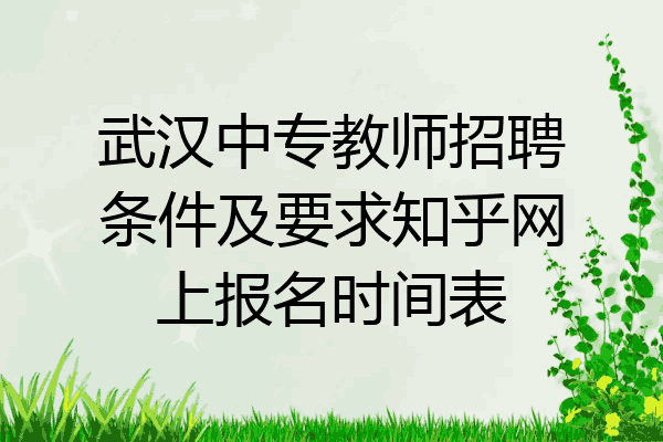 武汉中专教师招聘条件及要求知乎网上报名时间表