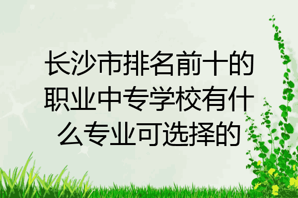 长沙市排名前十的职业中专学校有什么专业可选择的