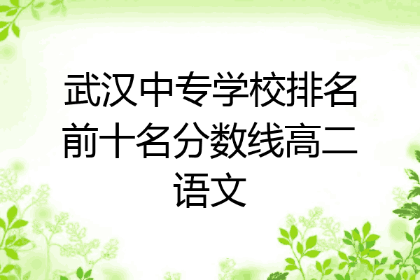 武汉中专学校排名前十名分数线高二语文