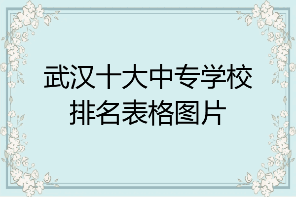 武汉十大中专学校排名表格图片