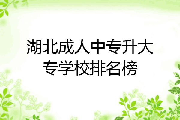 湖北成人中专升大专学校排名榜