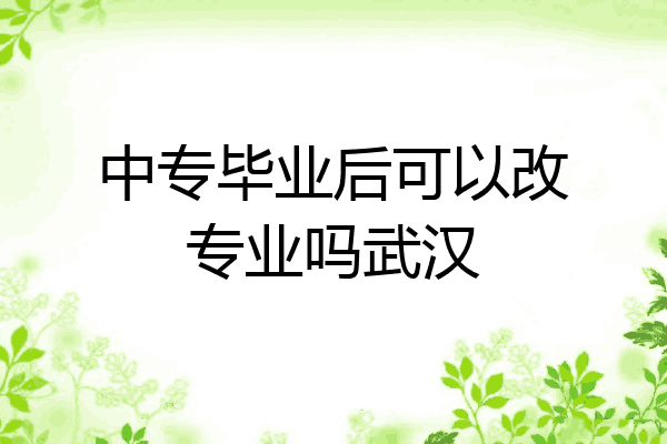中专毕业后可以改专业吗武汉