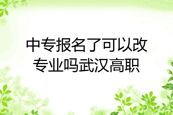 中专报名了可以改专业吗武汉高职