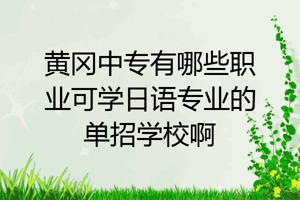 黄冈中专有哪些职业可学日语专业的单招学校啊