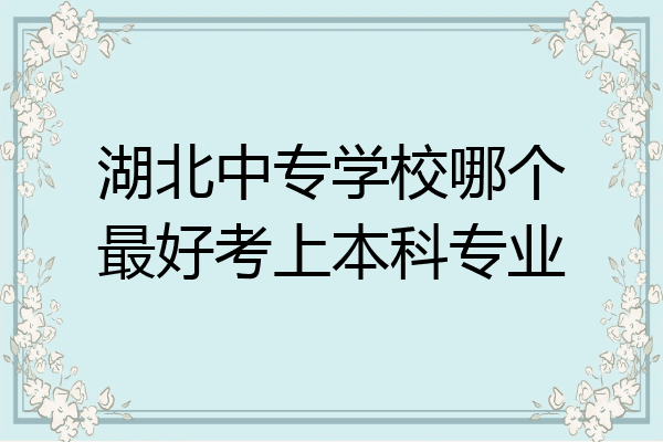 湖北中专学校哪个最好考上本科专业