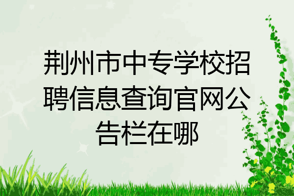 荆州市中专学校招聘信息查询官网公告栏在哪