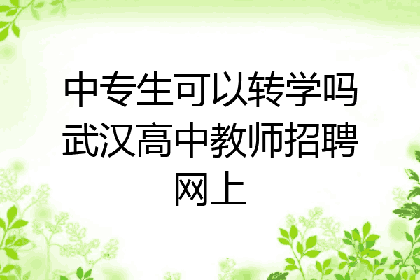 中专生可以转学吗武汉高中教师招聘网上