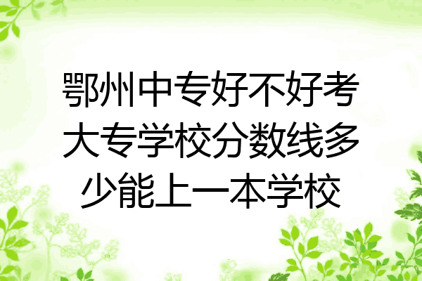 鄂州中专好不好考大专学校分数线多少能上一本学校