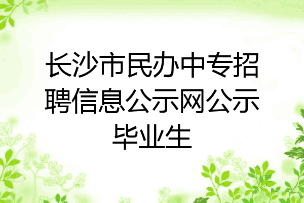 长沙市民办中专招聘信息公示网公示毕业生