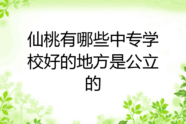仙桃有哪些中专学校好的地方是公立的