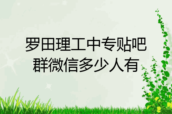 罗田理工中专贴吧群微信多少人有