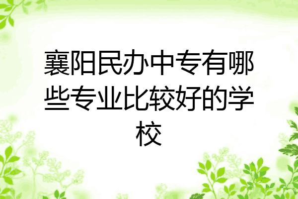 襄阳民办中专有哪些专业比较好的学校