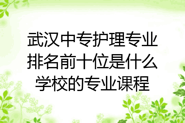 武汉中专护理专业排名前十位是什么学校的专业课程