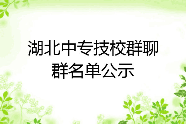 湖北中专技校群聊群名单公示