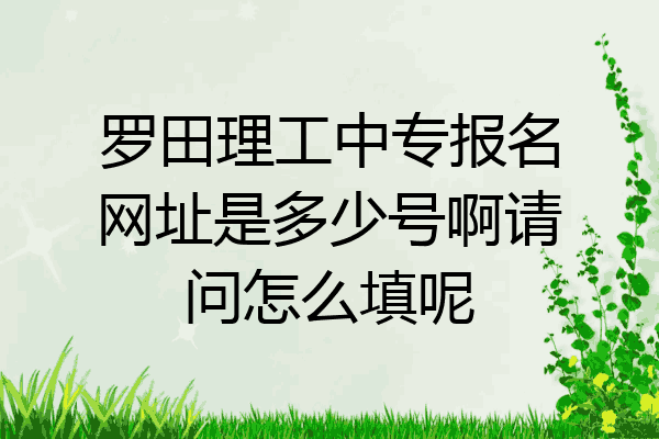 罗田理工中专报名网址是多少号啊请问怎么填呢