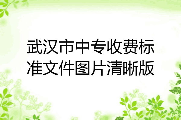 武汉市中专收费标准文件图片清晰版