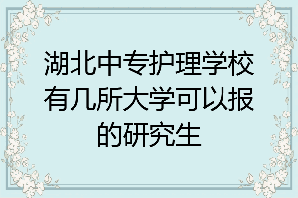 湖北中专护理学校有几所大学可以报的研究生
