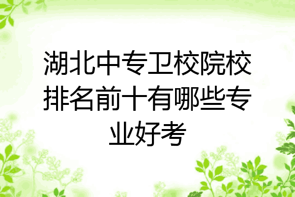湖北中专卫校院校排名前十有哪些专业好考