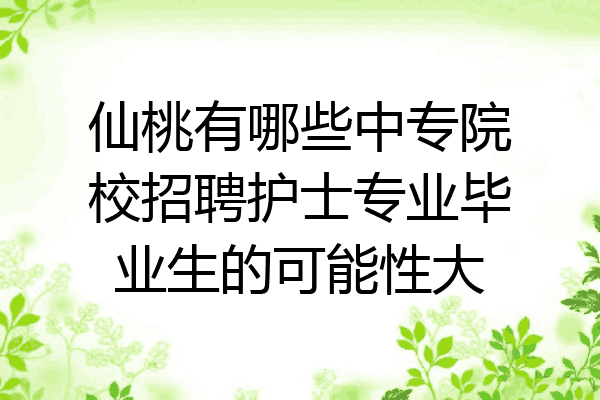 仙桃有哪些中专院校招聘护士专业毕业生的可能性大