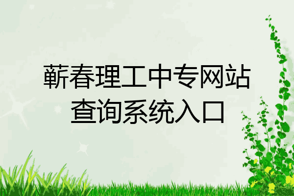 蕲春理工中专网站查询系统入口