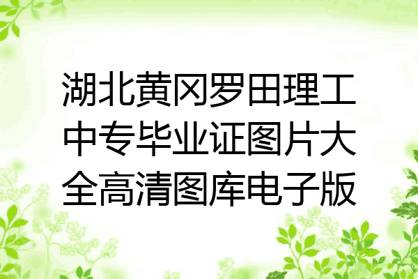 湖北黄冈罗田理工中专毕业证图片大全高清图库电子版