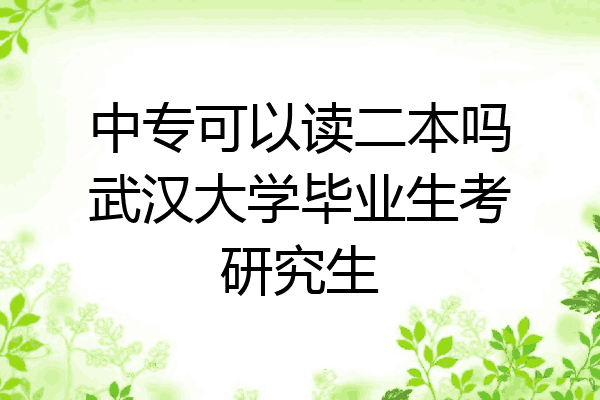 中专可以读二本吗武汉大学毕业生考研究生