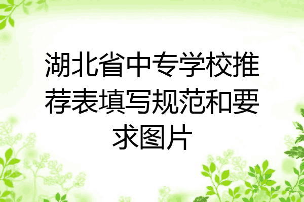 湖北省中专学校推荐表填写规范和要求图片