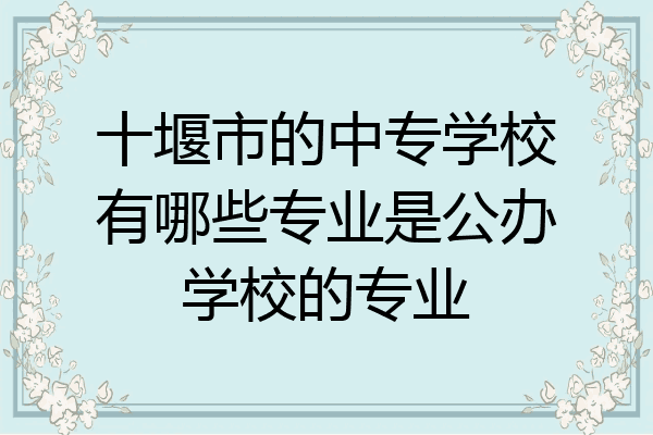 十堰市的中专学校有哪些专业是公办学校的专业