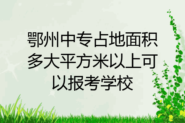 鄂州中专占地面积多大平方米以上可以报考学校
