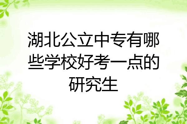 湖北公立中专有哪些学校好考一点的研究生