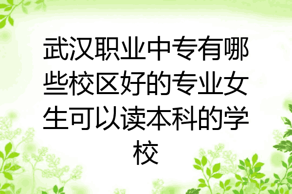 武汉职业中专有哪些校区好的专业女生可以读本科的学校