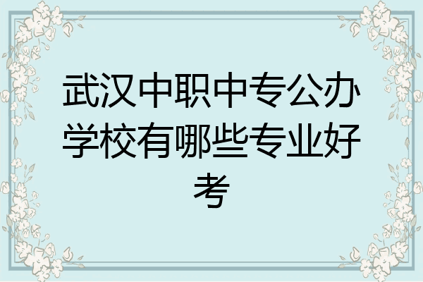 武汉中职中专公办学校有哪些专业好考