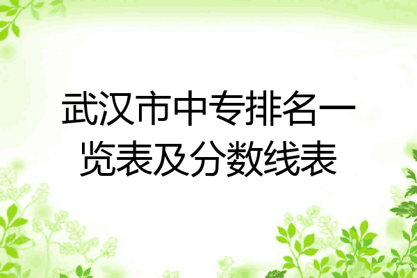 武汉市中专排名一览表及分数线表