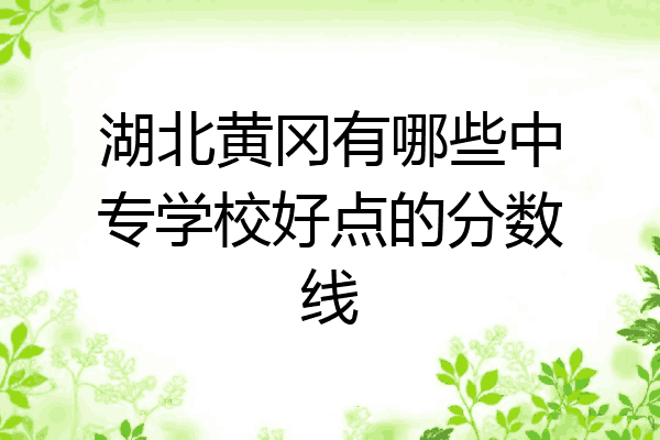 湖北黄冈有哪些中专学校好点的分数线
