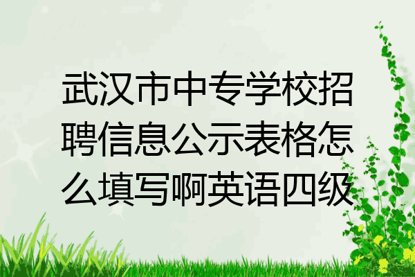 武汉市中专学校招聘信息公示表格怎么填写啊英语四级