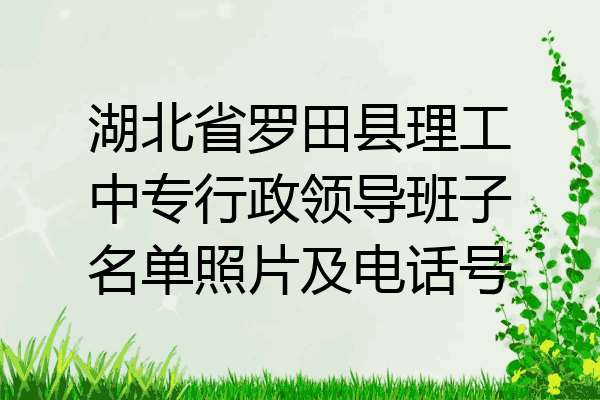 湖北省罗田县理工中专行政领导班子名单照片及电话号