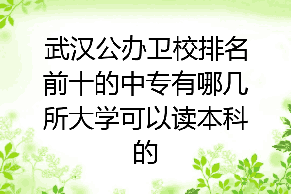 武汉公办卫校排名前十的中专有哪几所大学可以读本科的