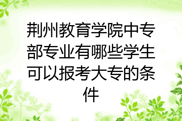 荆州教育学院中专部专业有哪些学生可以报考大专的条件