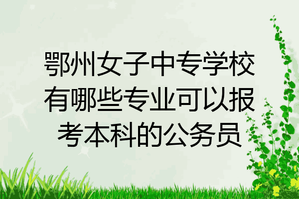 鄂州女子中专学校有哪些专业可以报考本科的公务员