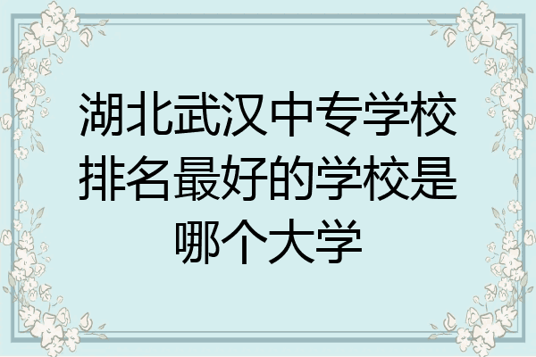 湖北武汉中专学校排名最好的学校是哪个大学