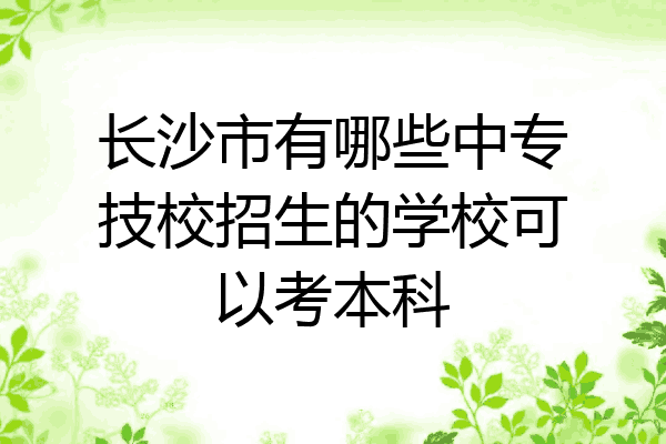 长沙市有哪些中专技校招生的学校可以考本科