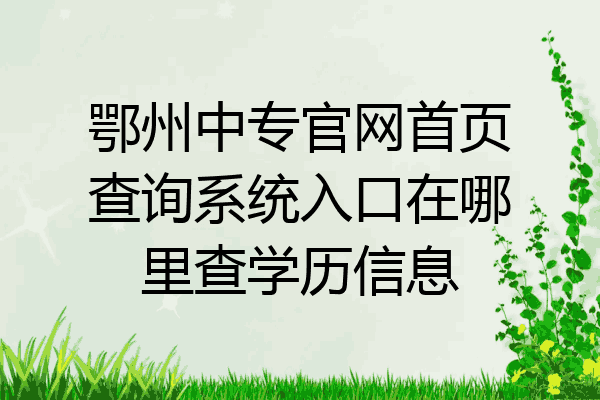 鄂州中专官网首页查询系统入口在哪里查学历信息