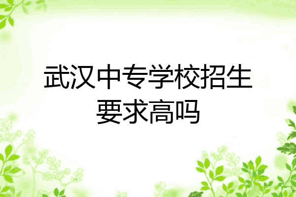 武汉中专学校招生要求高吗