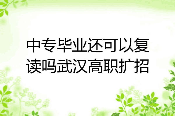 中专毕业还可以复读吗武汉高职扩招