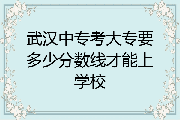 武汉中专考大专要多少分数线才能上学校