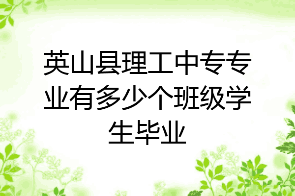 英山县理工中专专业有多少个班级学生毕业