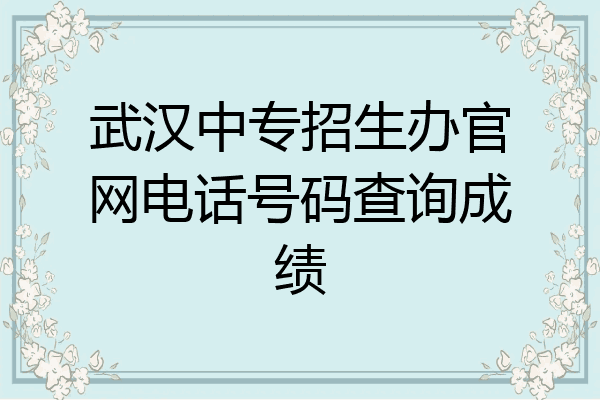 武汉中专招生办官网电话号码查询成绩